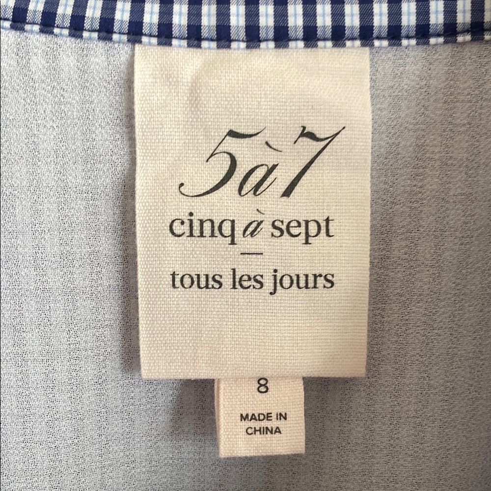cinq a sept • Gaby tie front sleeveless plaid collared dress - Picture 3 of 6